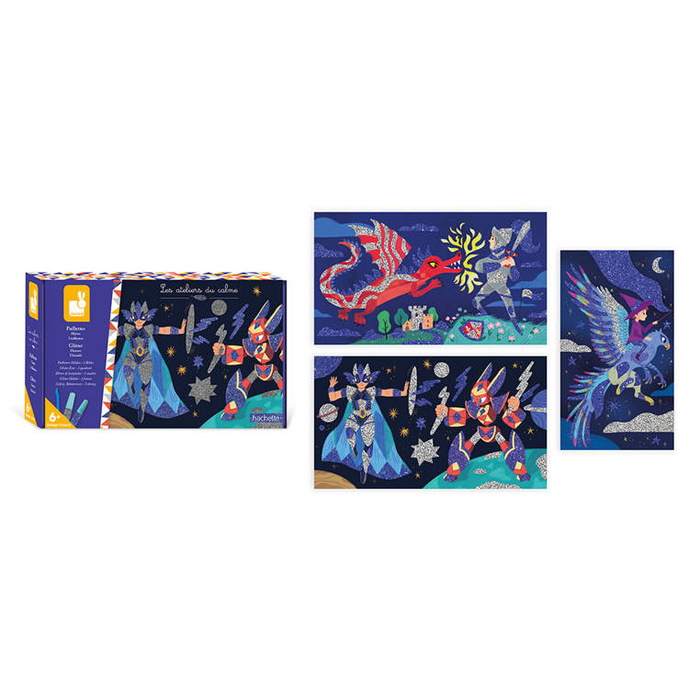 Zestaw kreatywny dla małych artystów Brokat Bohaterowie Janod J07920