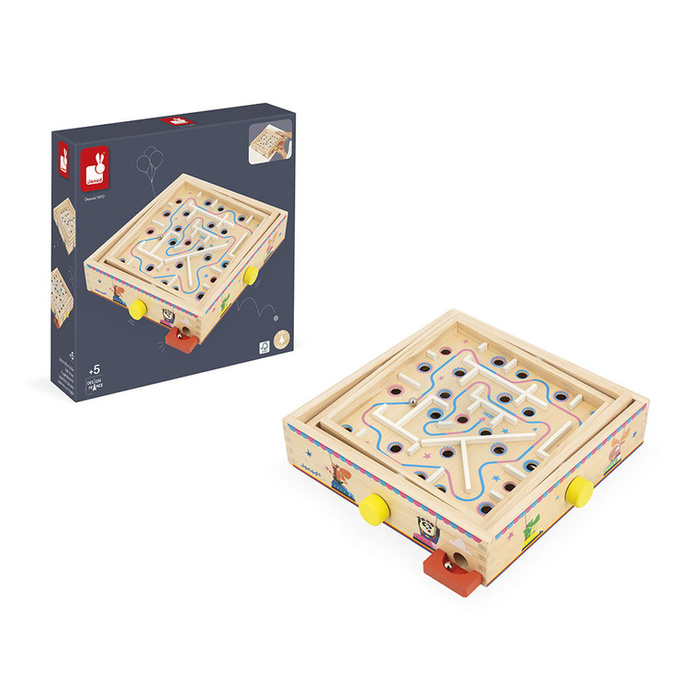 Gra zręcznościowa Labirynt Ball Maze Applepop Janod J03371 drewniane zabawki dla dzieci