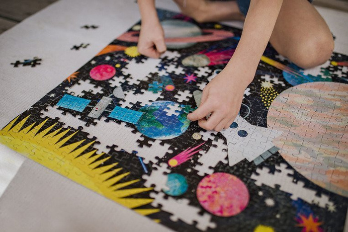 Kosmos - świecące w ciemności puzzle 500 el dla całej rodziny MP61003-Mudpuppy, puzzle tekturowe