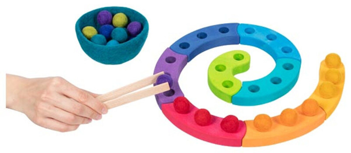 Układanka drewniana Sortowanie kolorów Spirala Goki 58354