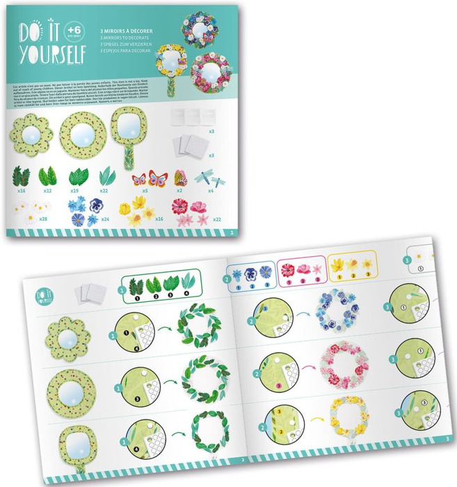 Zestaw artystyczny dekoracja lusterek Kwiaty Djeco DJ07908