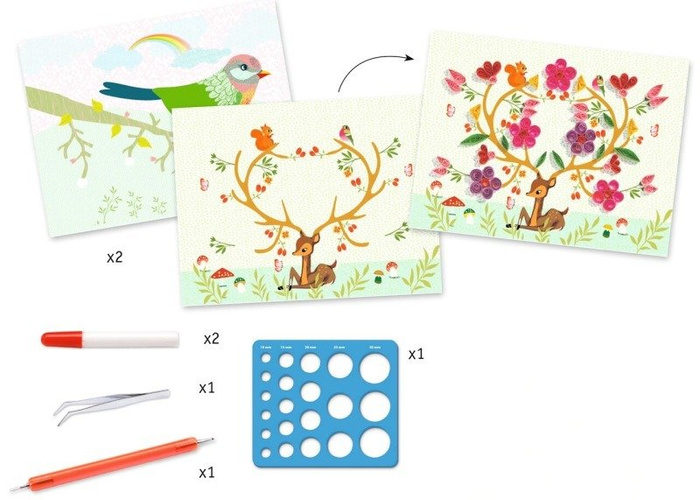 Zestaw artystyczny Kolorowy ptaszek z przyjacielem DJ08621-Djeco, zestaw kreatywny