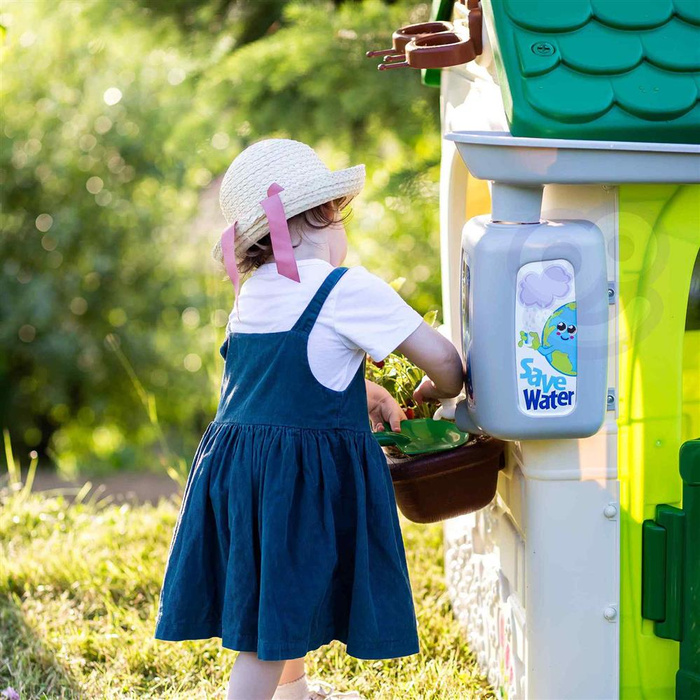 Domek ogrodowy Eco FEBER 13004 Karmnik Segregacja odpadów Imitacja panelu słonecznego do kratywnej zabawy dla dzieci