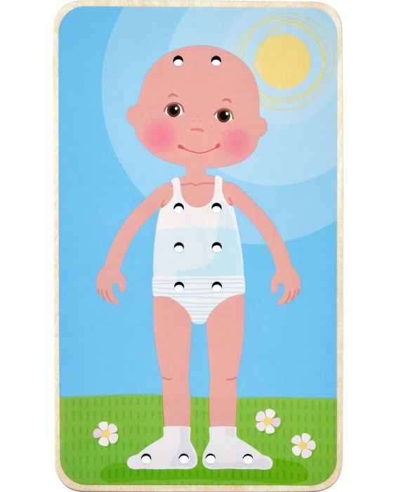 Nawlekanka-sznurowanka Ubierz mnie HB305165-Haba, zabawki motoryczne dla dzieci