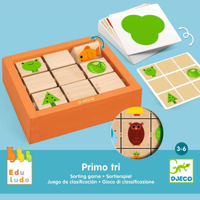Gra Primo Tri Eduludo Djeco DJ08210 Drewniane układanki dla dzieci