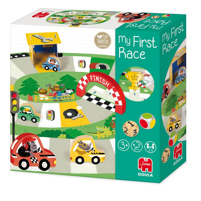 Gra planszowa dla dzieci Mój pierwszy wyścig Goula 1110700210 Nauka kolorów i liczenia
