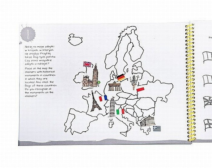 Przygoda z Europą - książka, kreatywna zabawa dla dzieci, ZT8290-Zuzu Toys