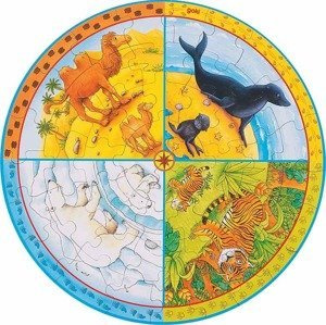 Puzzle Tekturowe Cztery strony świata 57719-Goki, układanki dla dzieci