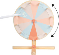 Konfigurowalne drewniane koło fortuny nagród z wymiennymi panelami i długopisem ścieralnym Przyjaciele z ogrodu Small Foot 12645