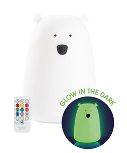 Lampka silikonowa z pilotem Duży Miś świecący w ciemności Rabbit & Friends 520093 Lampki nocne dla dzieci
