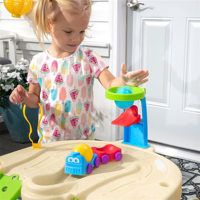 Dwupiętrowy Plac budowy Stół wodny z akcesoriami 2w1 STEP2 400500 dla dzieci do kreatywnej zabawy