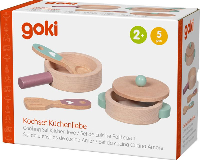 Metalowe garnki do zabawy 51509- Goki, akcesoria kuchenne dla dzieci