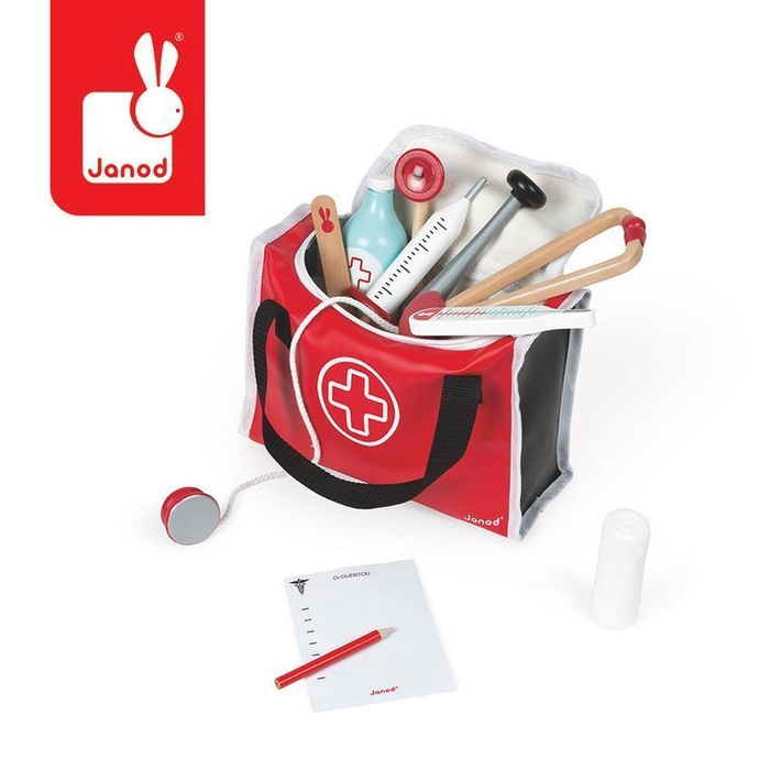 Zestaw dla dzieci zostanę lekarzem 10 el J06513-Janod, zabawki mały lekarz