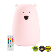 Lampka silikonowa z pilotem Różowy Miś Duży Rabbit & Friends 520056BRP Lampki nocne dla dzieci