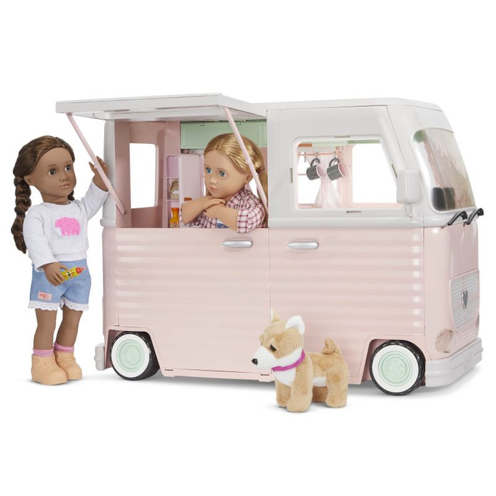 Kamper kempingowy z wyposażeniem dla lalek 55 elementów Country Cruising Camper Set Our Generation BD35163Z