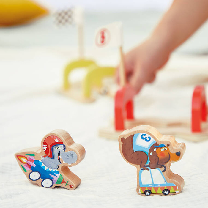 Drewniana gra w kulki marmurki Wyścig z przeszkodami Applepop J03357 Janod