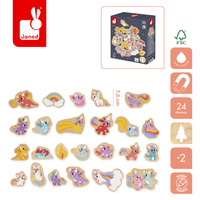 Magnesy drewniane Jednorożce i smoki 24 szt. Janod J09645