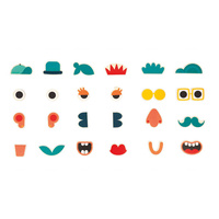 Zestaw drewnianych magnesów Portrety 24 szt. Janod J09644