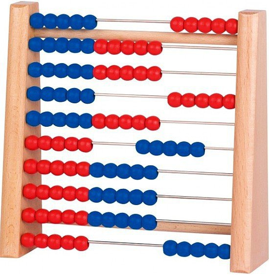 Niebieskie i czerwone korale w liczydle drewnianym, 58529-goki, zabawki edukacyjne