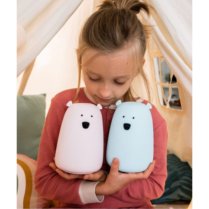 Lampka silikonowa z pilotem Miś Duży niebieski Rabbit & Friends 520057BRB Lampki nocne dla dzieci