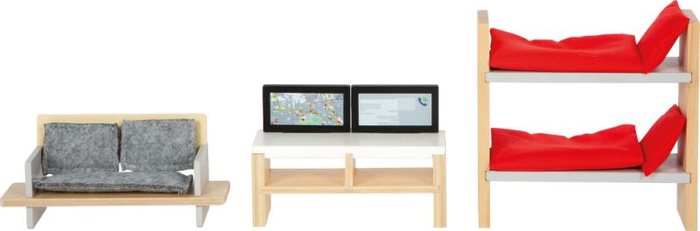 Duża remiza strażacka z helikopterem i akcesoriami Small Foot 12703 drewniane domki dla lalek