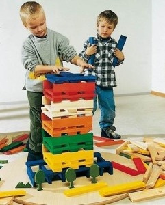 Klocki drewniane Dupla mały budowniczy 210008-Pilch, zabawki edukacyjne