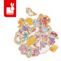 Magnesy drewniane Jednorożce i smoki 24 szt. Janod J09645