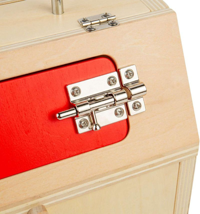 Domek manipulacyjny z zamkami i kółkami zębatymi Bigjigs 37004 Drewniane zabawki dla dzieci