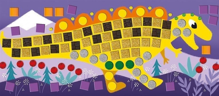 Zestaw kreatywny Mozaika Dinozaury 4+, Janod J07903