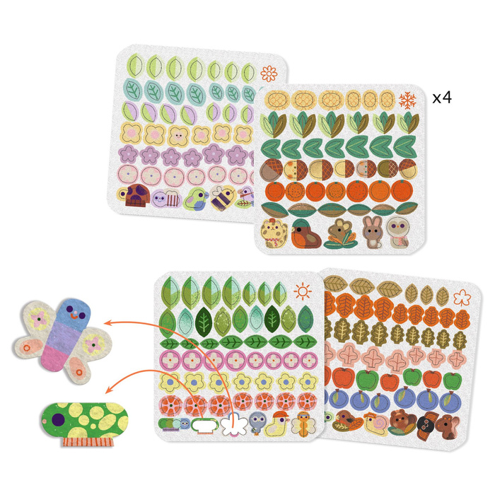 Zestaw artystyczny tworzenie kolorowych ilustracji z filcowych naklejek Drzewa Djeco DJ00089