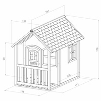 Drewniany Domek z oknami Alex Playhouse AXI A030.035.01 stylowy i ekologiczny plac zabaw do zabawy dla dzieci