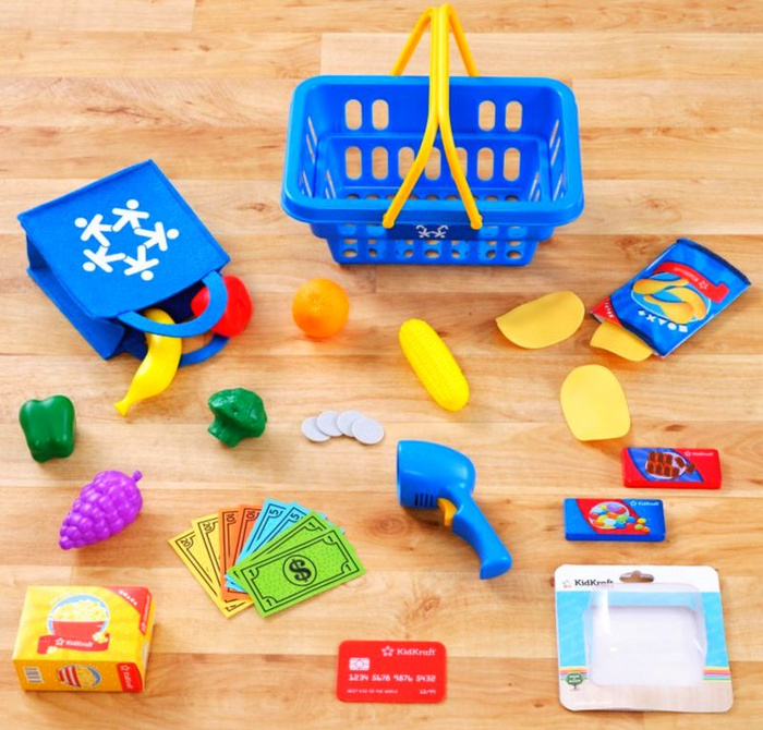 Drewniana kasa samoobsługowa ze skanerem do zabawy w sklep dla dzieci KidKraft KK20258