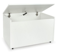 Drewniana skrzynia na zabawki i ławka z kółkami jezdnymi XXL White 2w1