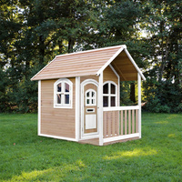 Drewniany Domek z oknami Alex Playhouse AXI A030.035.01 stylowy i ekologiczny plac zabaw do zabawy dla dzieci