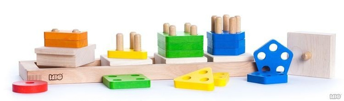 Figury geometryczne do sortowania, 38110-Bajo - zabawki edukacyjne