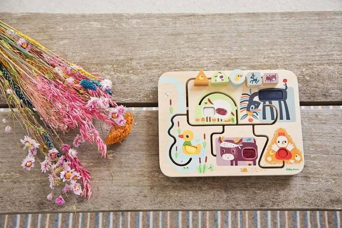Drewniana tablica labirynt sensoryczny Farma 83339 Lilliputiens