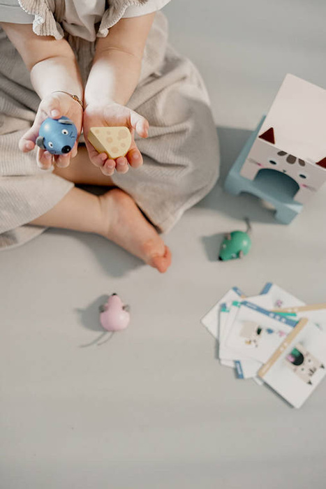 Drewniana układanka Orientacja w przestrzeni Kot i mysz J05078 Janod