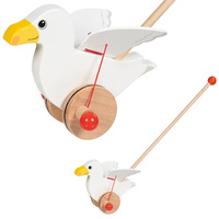 Drewniana zabawka do pchania na kiju mewa Jonas Goki 54861 