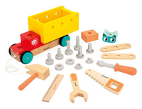 Drewniana ciężarówka z narzędziami do samodzielnego złożenia Brico Kids Janod J06451