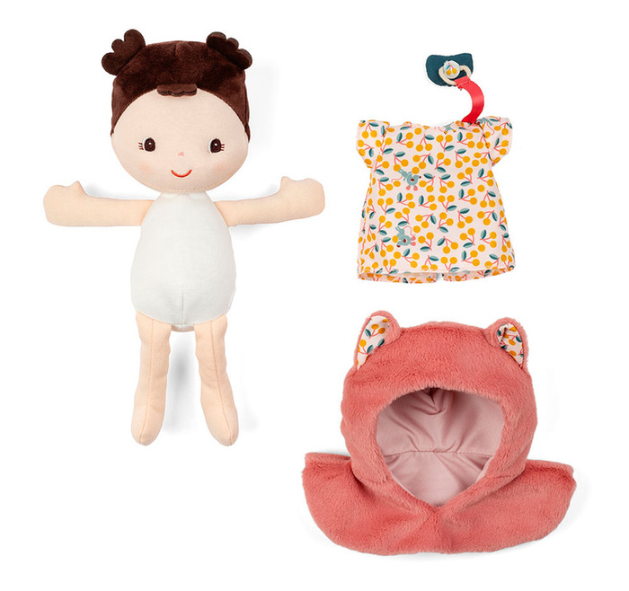 Lalka Dzidziuś Jeanne w nosidełku z akcesoriami Lilliputiens 83634