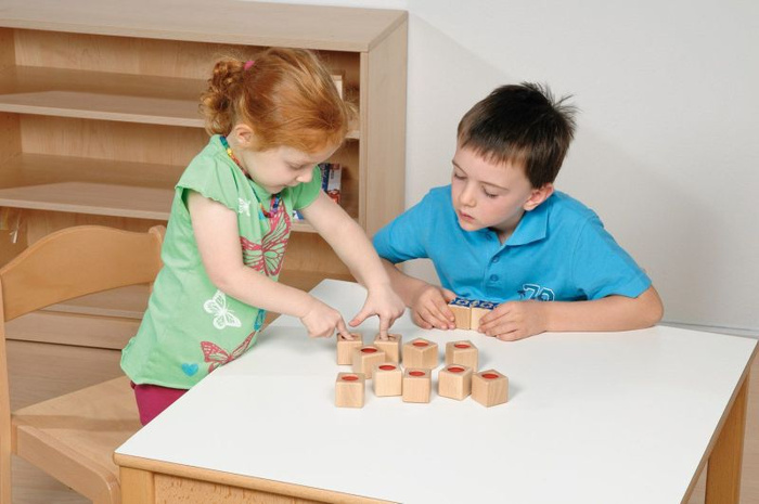 Kostki drewniane, nacisk-pamięć, 210013-Pilch, zabawki edukacyjne