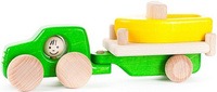 Drewniany samochód "Łódka na przyczepce", 46410-BAJO - samochody zabawki