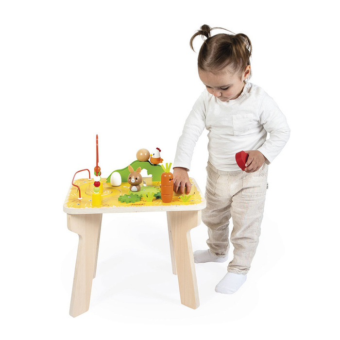 Wielofunkcyjny stolik edukacyjny drewniany Farma Janod J03321