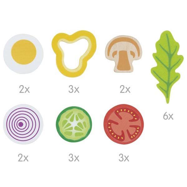Drewniany zestaw do przygotowania sałatki Vitalbowl 24 el Goki 51446