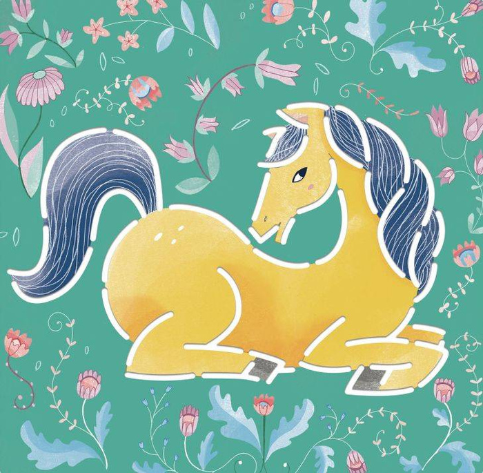 Konie - szablony do odrysowania DJ08915-Djeco, zestawy artystyczne