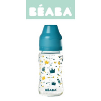 Butelka szklana szerokootworowa 240 ml Yellow / Blue Crown 911655-Beaba