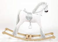 Bardzo duży biały koń na biegunach, zabawki dla dzieci na biegunach