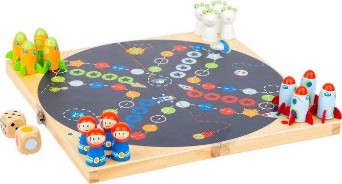 Drewniany chińczyk W kosmosie 11452-Small Foot Design, gry planszowe dla dzieci