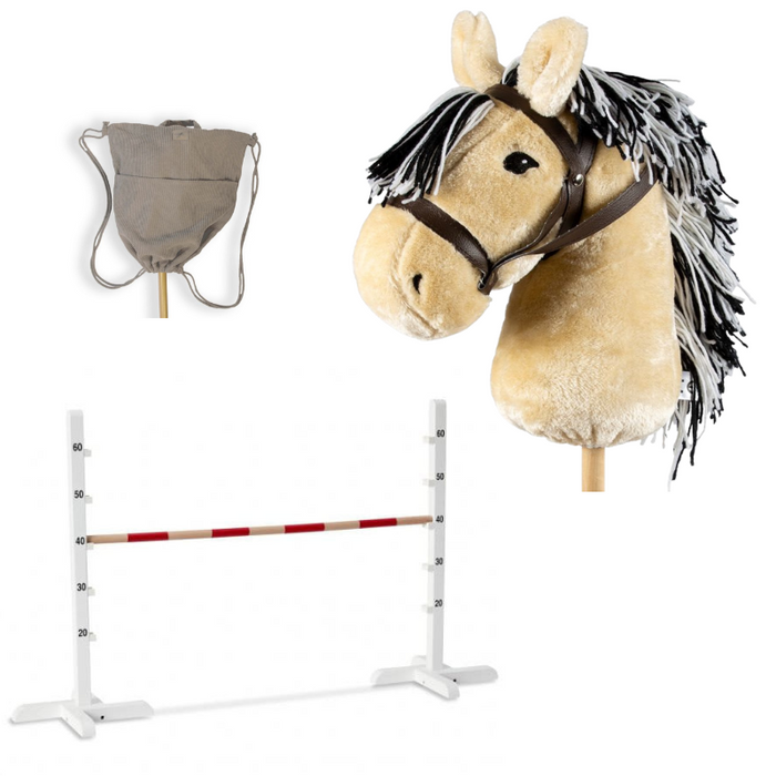 Zestaw dla Hobby Horse blond koń na kiju i przeszkoda Astrup 