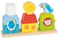 Drewniana układanka na palikach ze zwierzętami Zoo Goki 58356